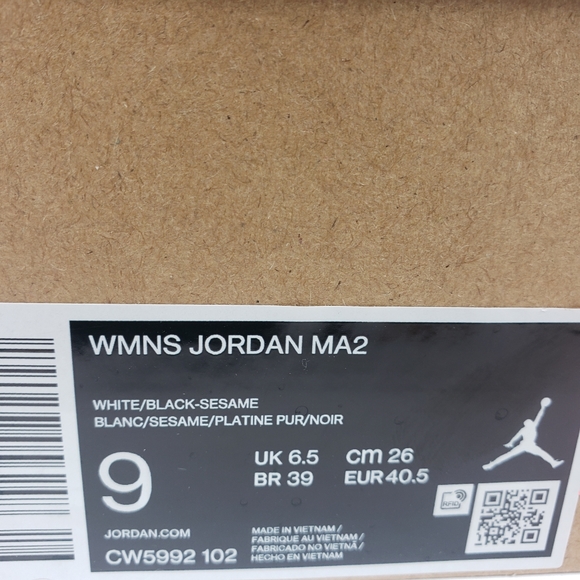 Women's Jordan MA2 White Size US 9 CW5992-102 - Picture 7 of 8
